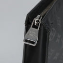 LOUIS VUITTON Monogram Eclipse Pochette Voyage MM Clutch Bag M61692 Auth 101256-9