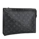 LOUIS VUITTON Monogram Eclipse Pochette Voyage MM Clutch Bag M61692 Auth 101256-1
