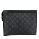 LOUIS VUITTON Monogram Eclipse Pochette Voyage MM Clutch Bag M61692 Auth 101256-2