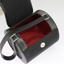 BVLGARI Logo Mania Cylindrical Hand Bag Canvas Black Auth 101268-18