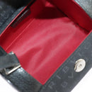 BVLGARI Logo Mania Cylindrical Hand Bag Canvas Black Auth 101268-10