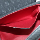 BVLGARI Logo Mania Cylindrical Hand Bag Canvas Black Auth 101268-23