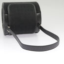 BVLGARI Logo Mania Cylindrical Hand Bag Canvas Black Auth 101268-7