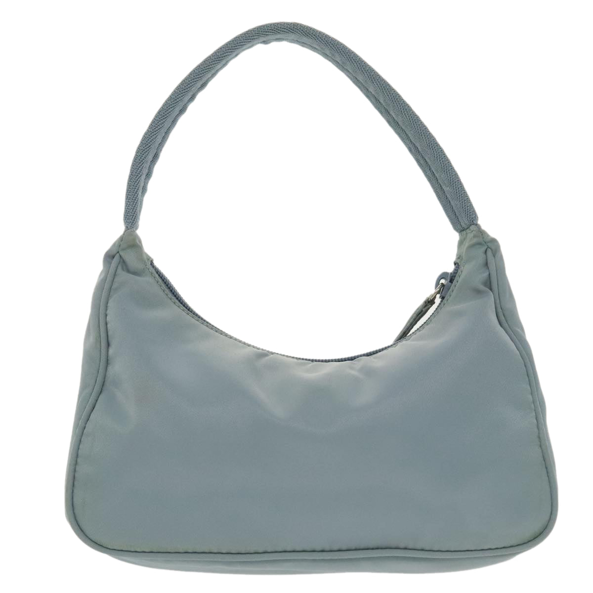 PRADA Hand Bag Nylon Light Blue Silver Auth 101271