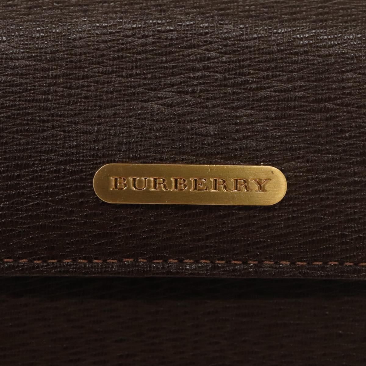 BURBERRY Pouch Leather Brown Auth 101274