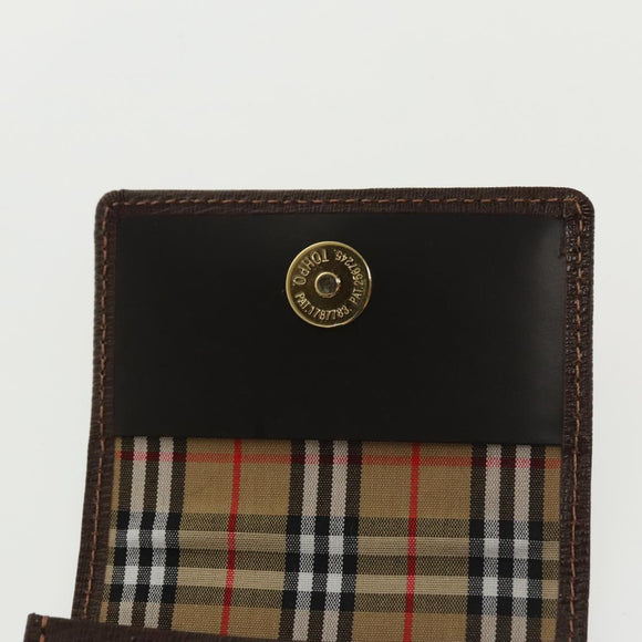 BURBERRY Pouch Leather Brown Auth 101274
