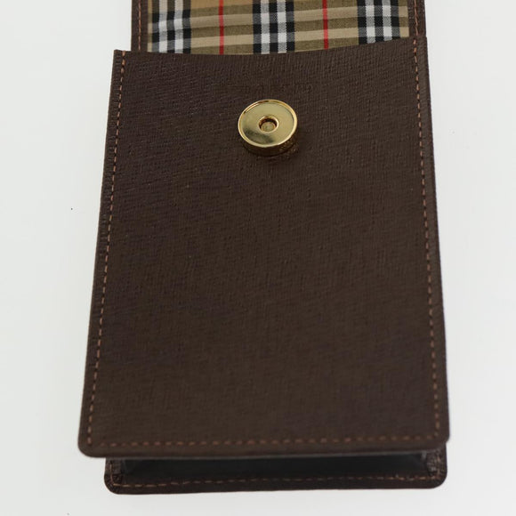 BURBERRY Pouch Leather Brown Auth 101274
