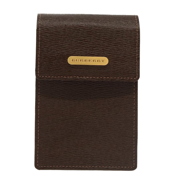 BURBERRY Pouch Leather Brown Auth 101274