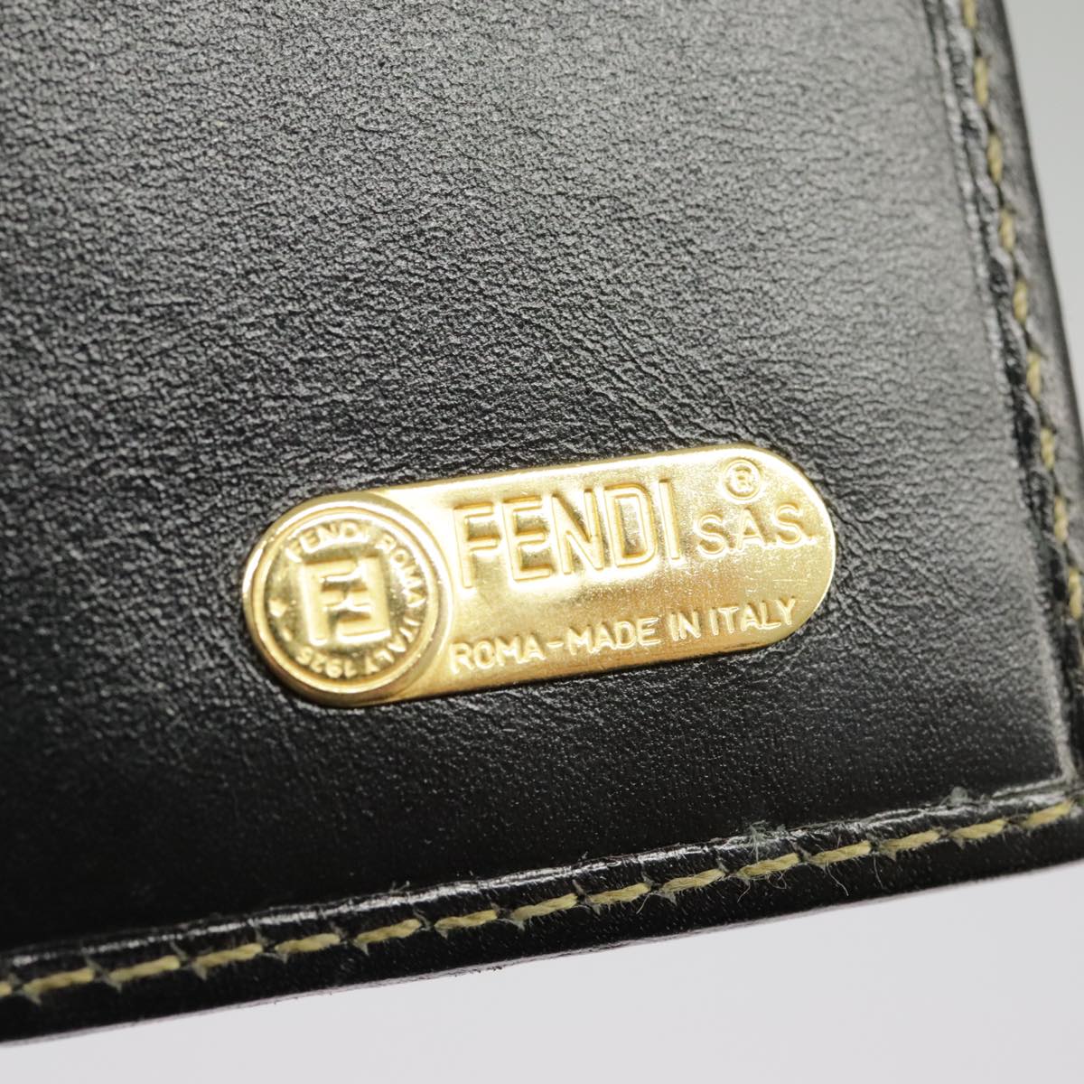 FENDI Pecan Canvas Wallet Black Brown Black Brown Auth 101275