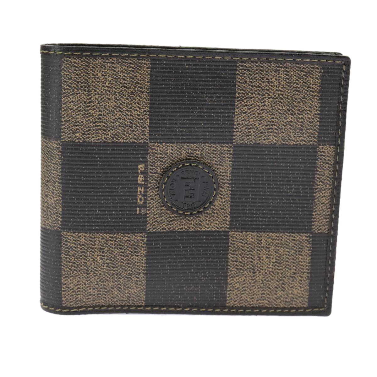 FENDI Pecan Canvas Wallet Black Brown Black Brown Auth 101275 - 0