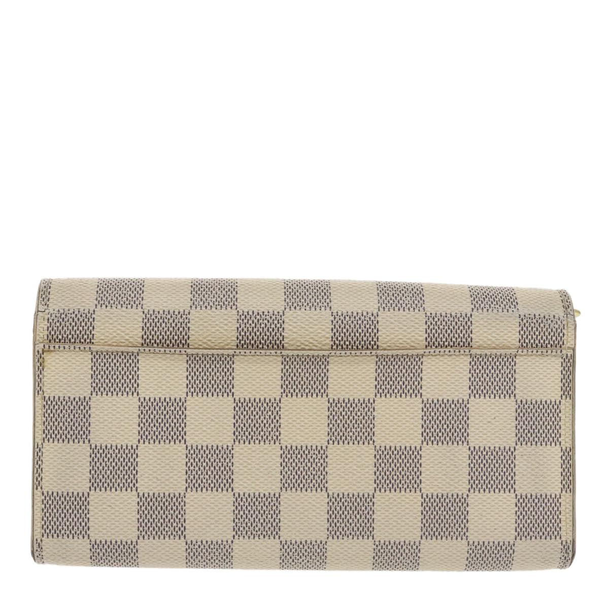 LOUIS VUITTON Damier Azur Portefeuille Sarah Long Wallet N63208 LV Auth 101276