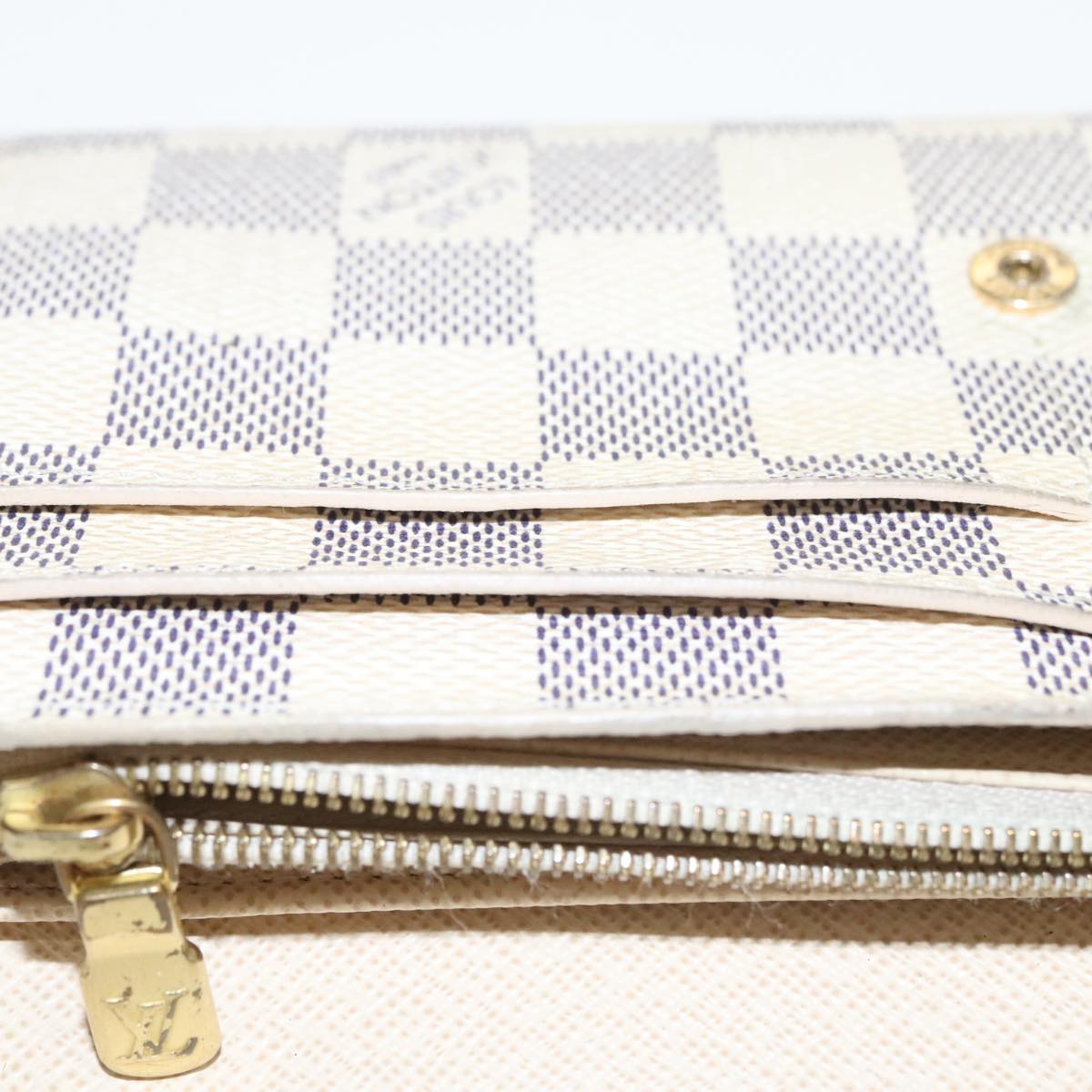 LOUIS VUITTON Damier Azur Portefeuille Sarah Long Wallet N63208 LV Auth 101276