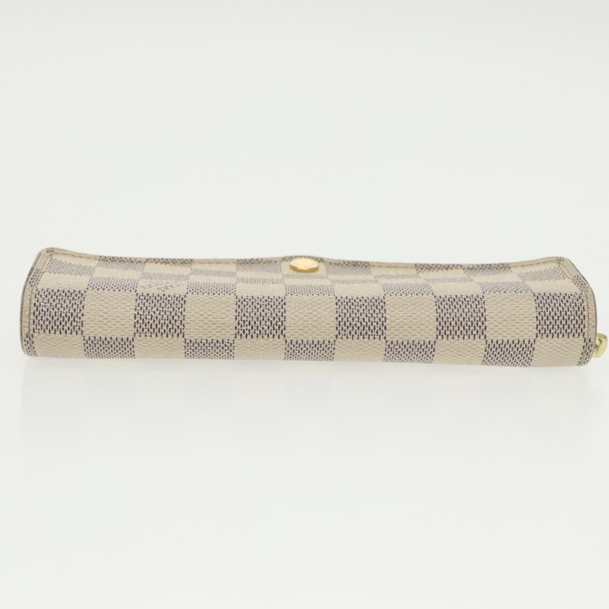 LOUIS VUITTON Damier Azur Portefeuille Sarah Long Wallet N63208 LV Auth 101276