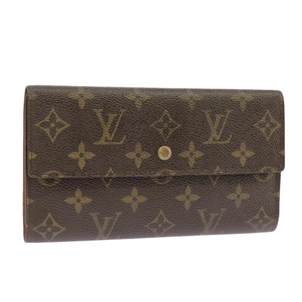 LOUIS VUITTON Monogram Portefeuille International Wallet M61217 LV Auth 101280