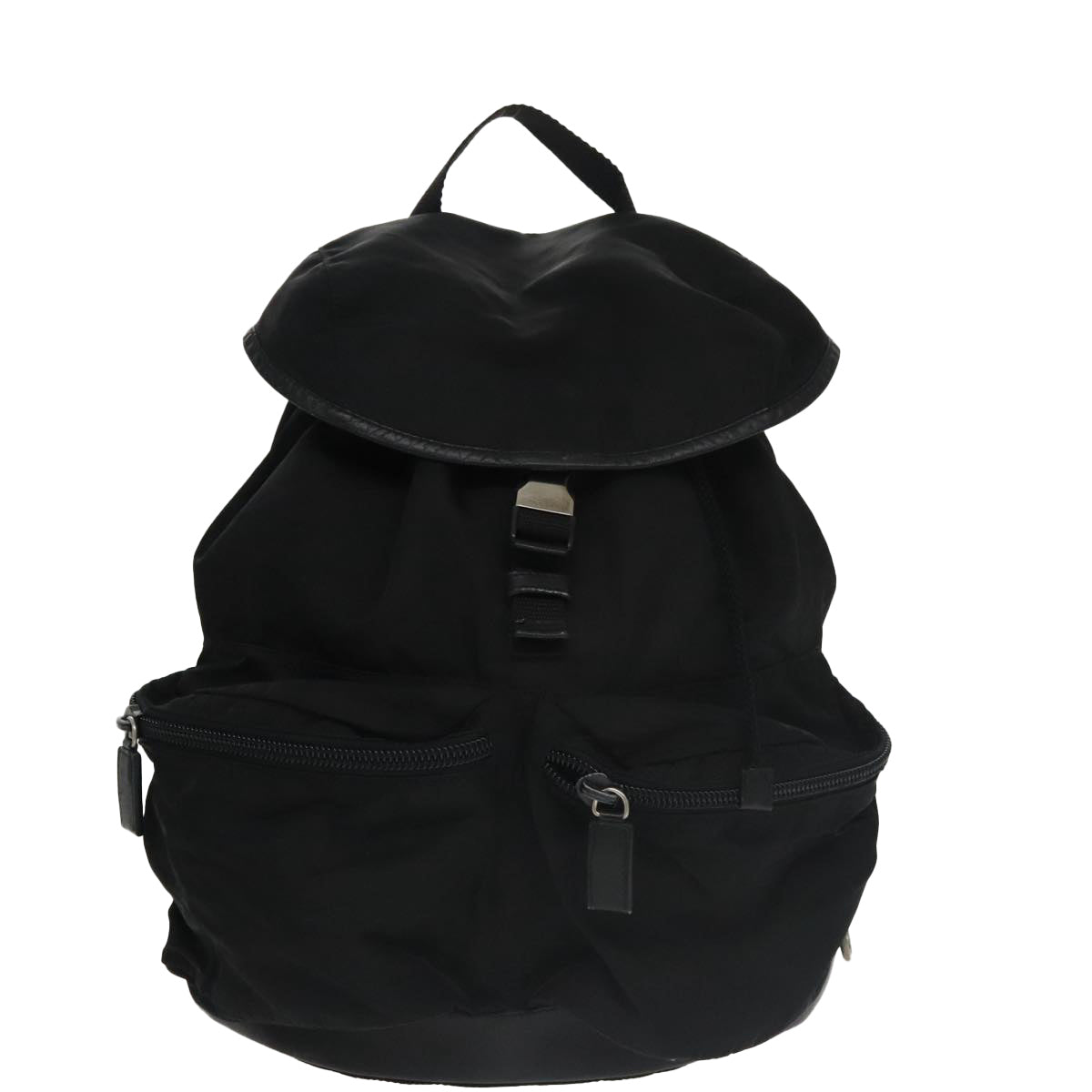 PRADA Backpack Nylon Black Silver Auth 101282