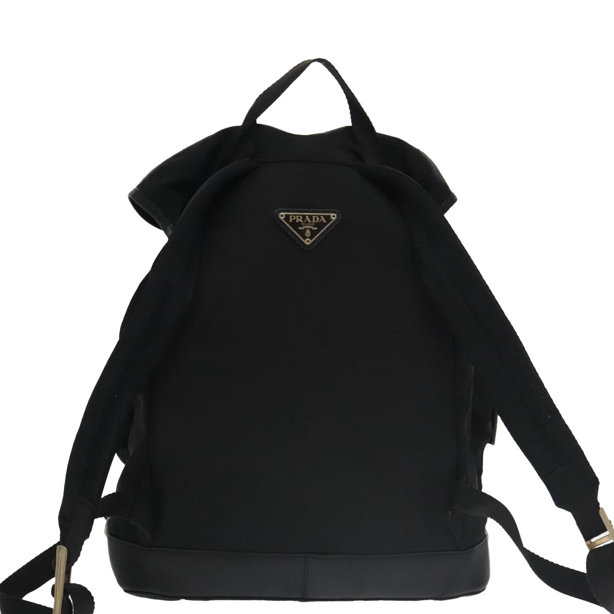 PRADA Backpack Nylon Black Silver Auth 101282