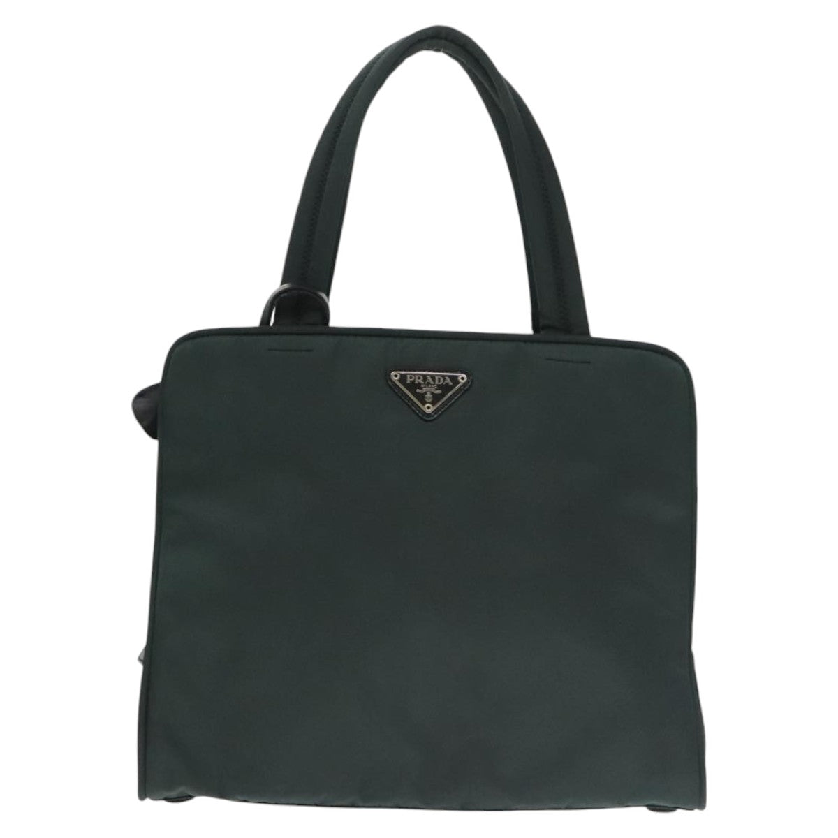 PRADA Hand Bag Nylon Green Silver Auth 101284 - 0