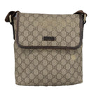 GUCCI GG Supreme Shoulder Bag PVC Beige 223666 Auth 101285-2