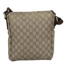 GUCCI GG Supreme Shoulder Bag PVC Beige 223666 Auth 101285-3