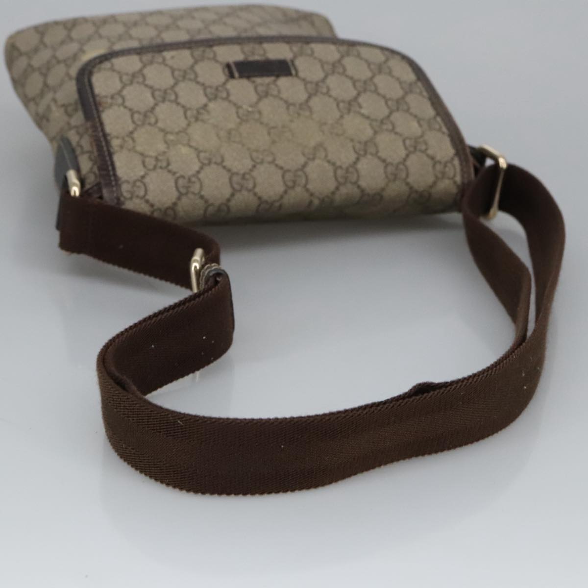 GUCCI GG Supreme Shoulder Bag PVC Beige 223666 Auth 101285