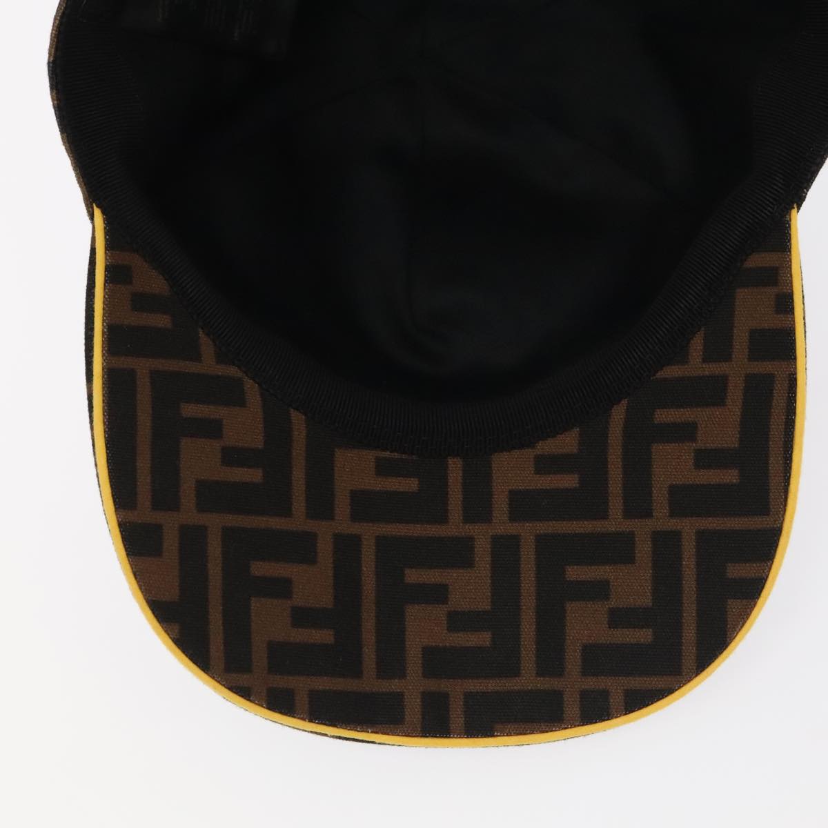 FENDI Zucca Canvas Cap Black Brown Auth 101287