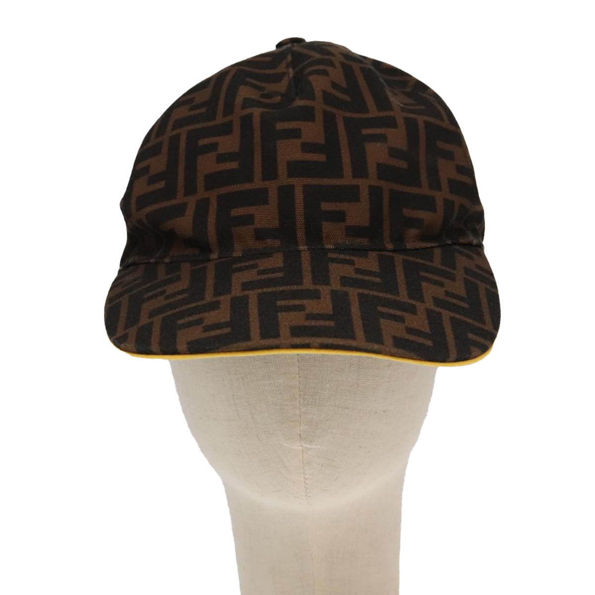 FENDI Zucca Canvas Cap Black Brown Auth 101287 - 0