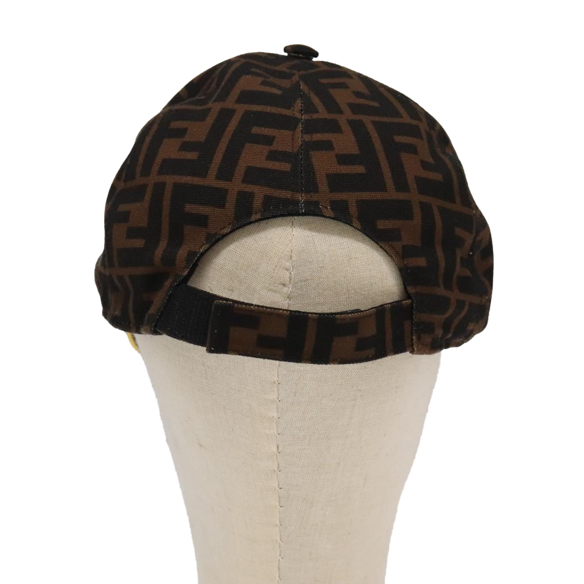 FENDI Zucca Canvas Cap Black Brown Auth 101287