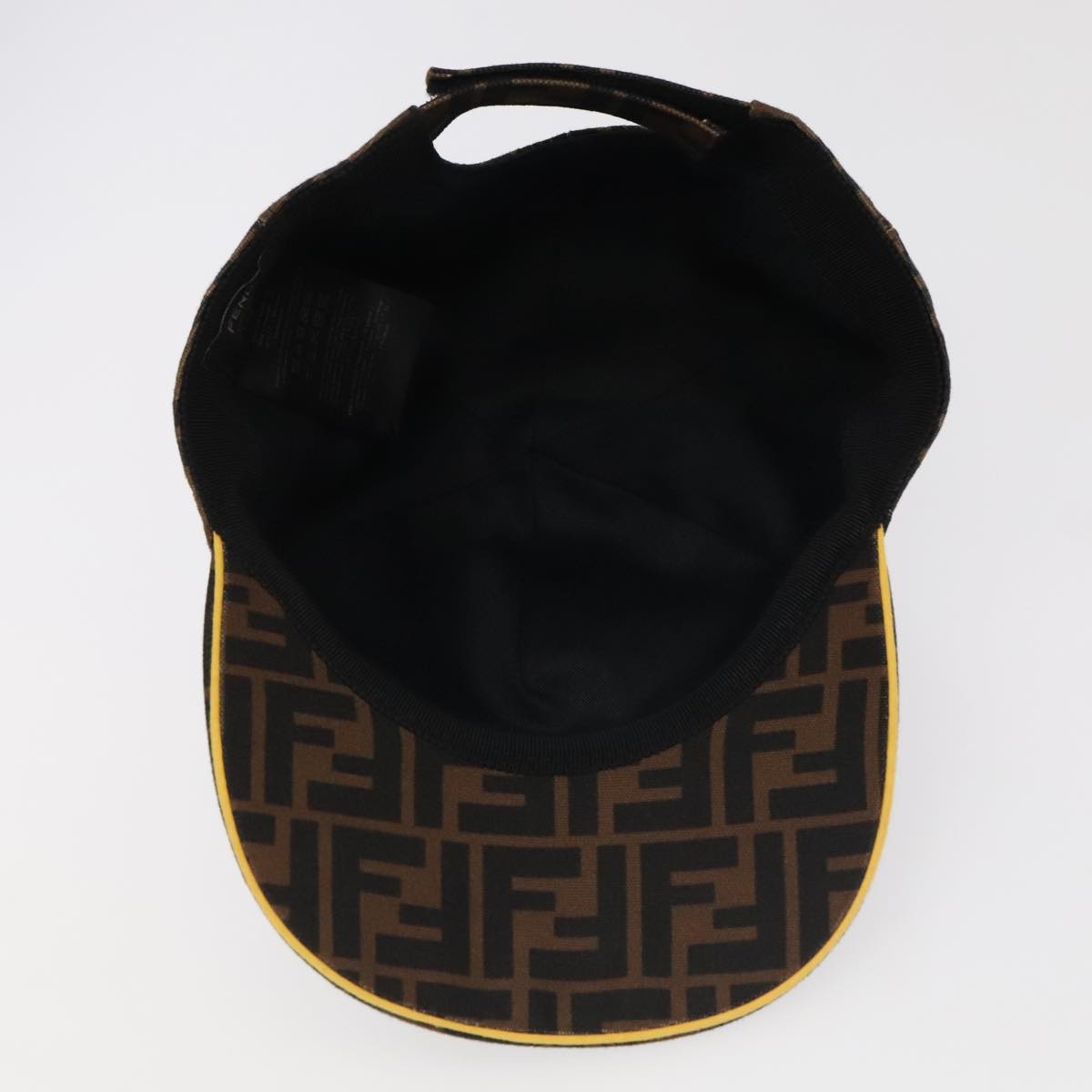 FENDI Zucca Canvas Cap Black Brown Auth 101287