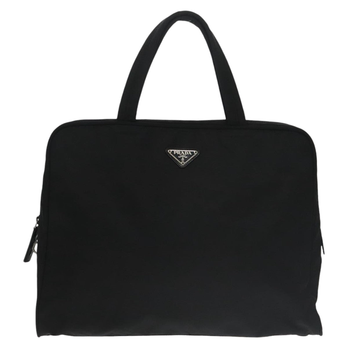 PRADA Hand Bag Nylon Black Silver Auth 101288 - 0