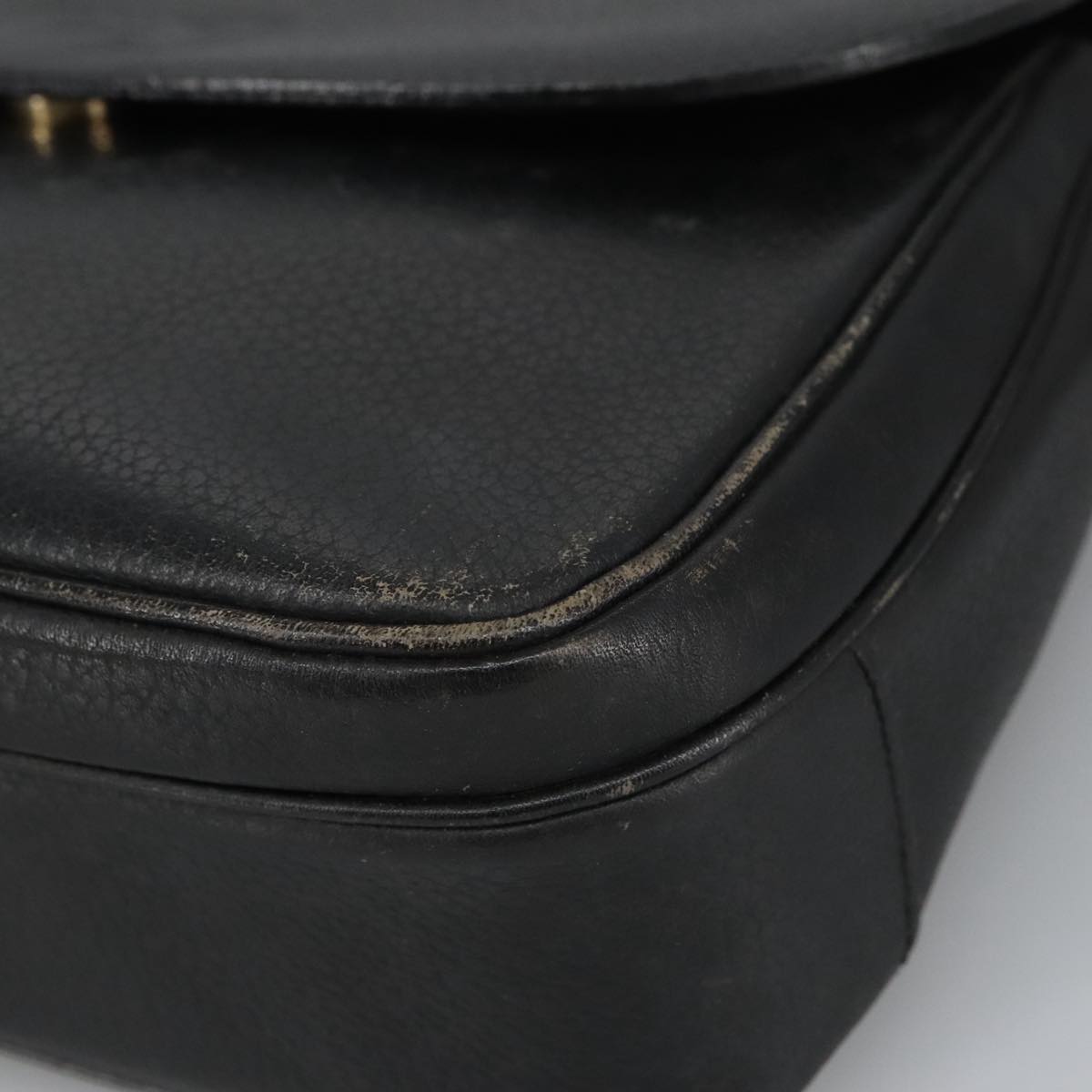 Burberrys Shoulder Bag Leather Black Auth 101289