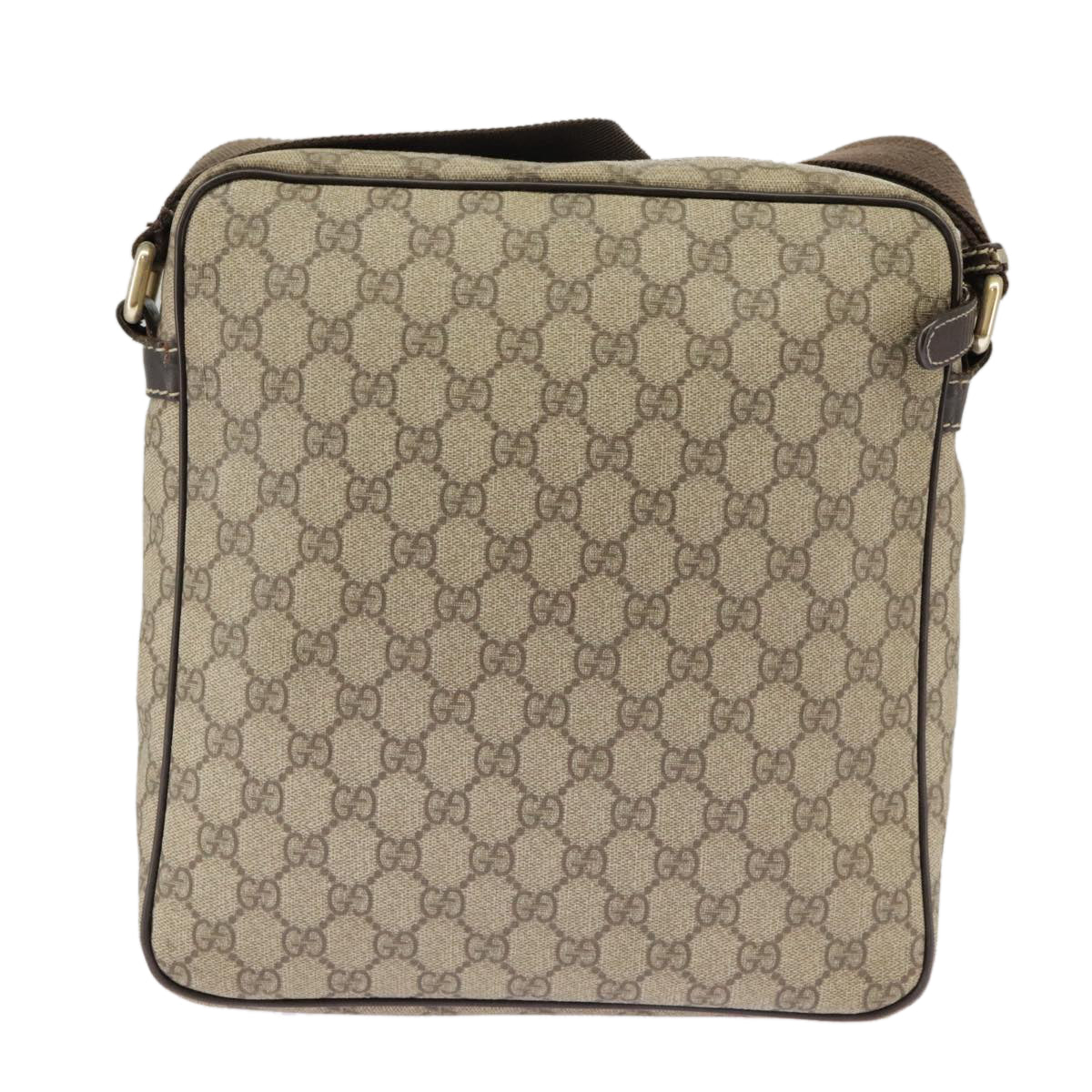 GUCCI GG Supreme Shoulder Bag PVC Beige 201448 Auth 101290