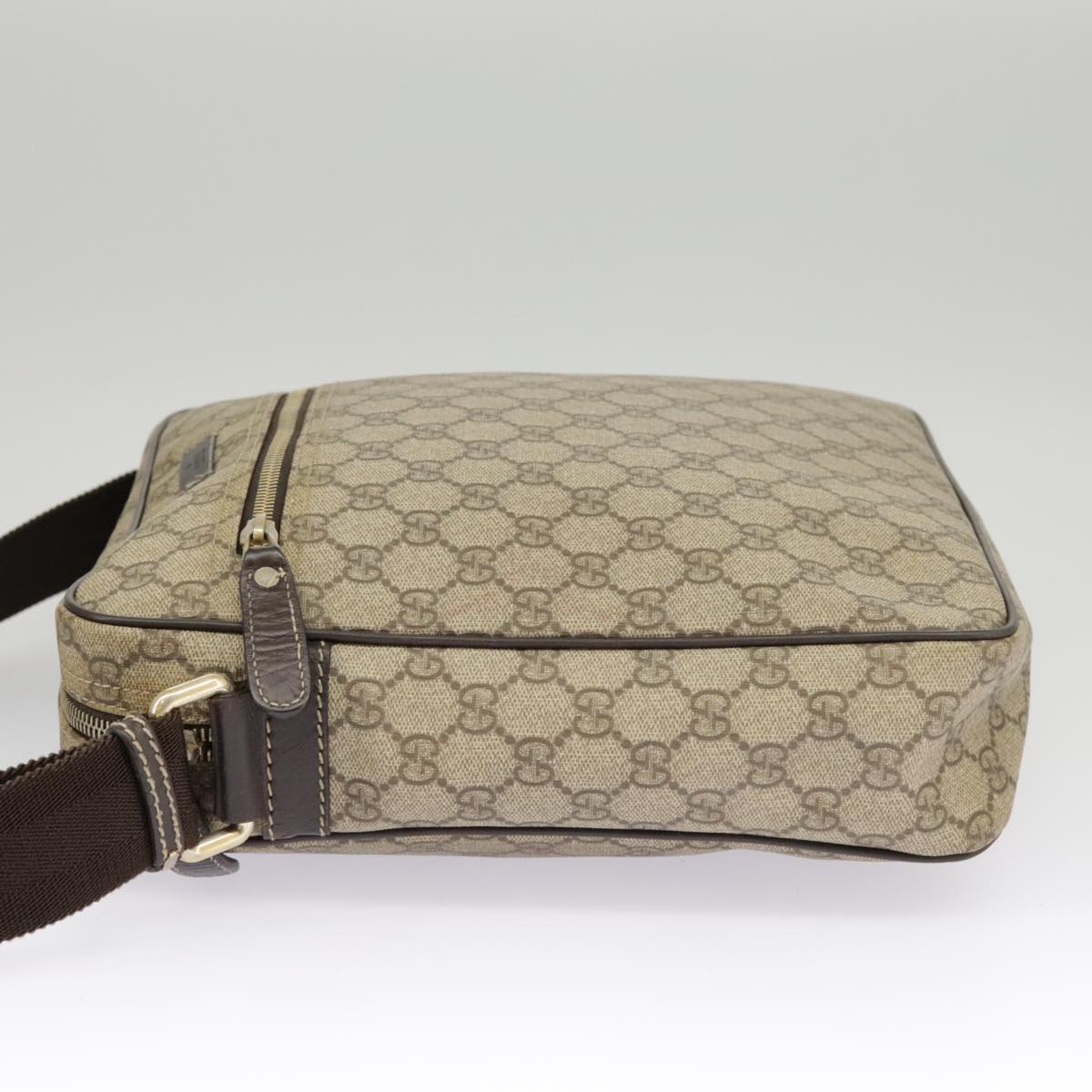 GUCCI GG Supreme Shoulder Bag PVC Beige 201448 Auth 101290