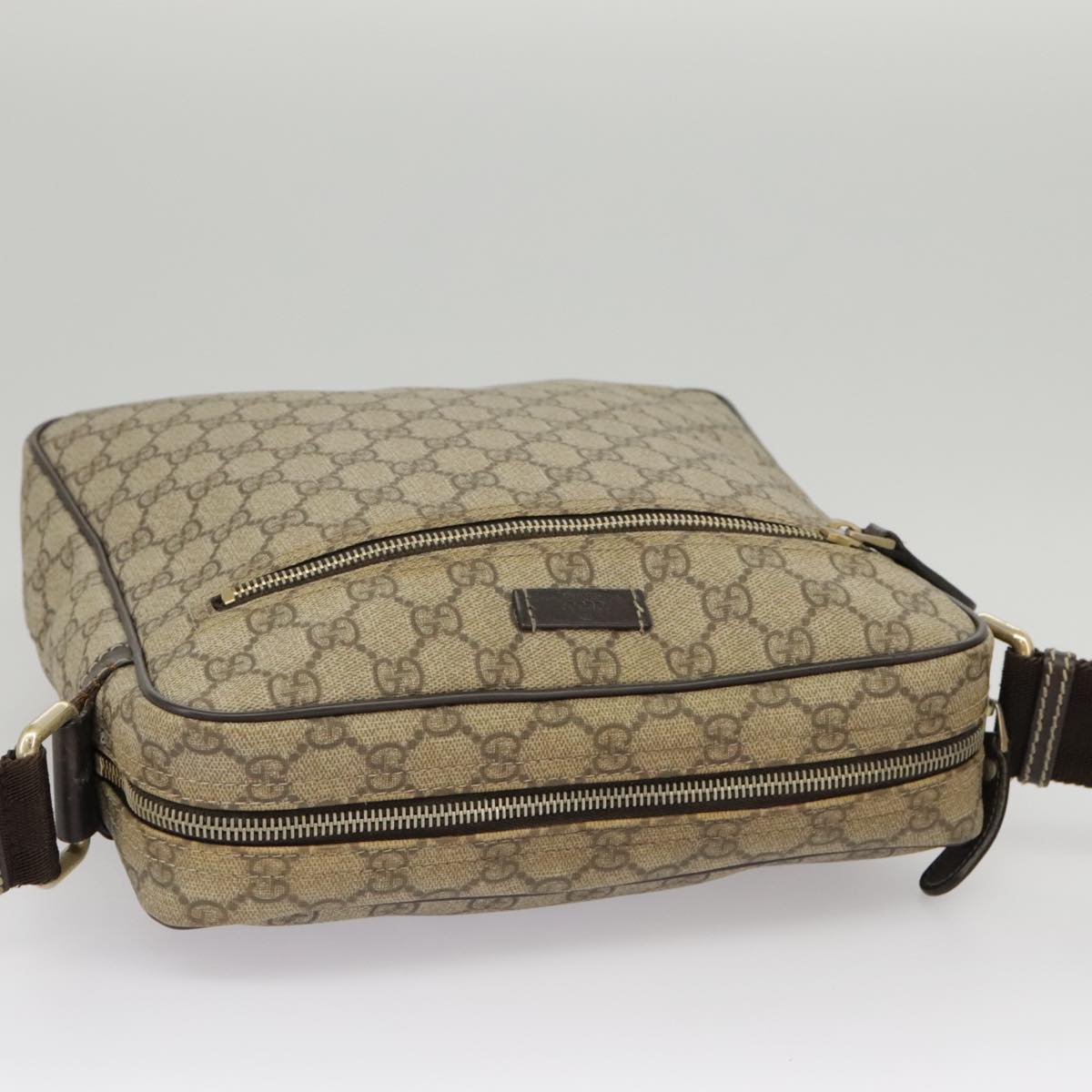 GUCCI GG Supreme Shoulder Bag PVC Beige 201448 Auth 101290