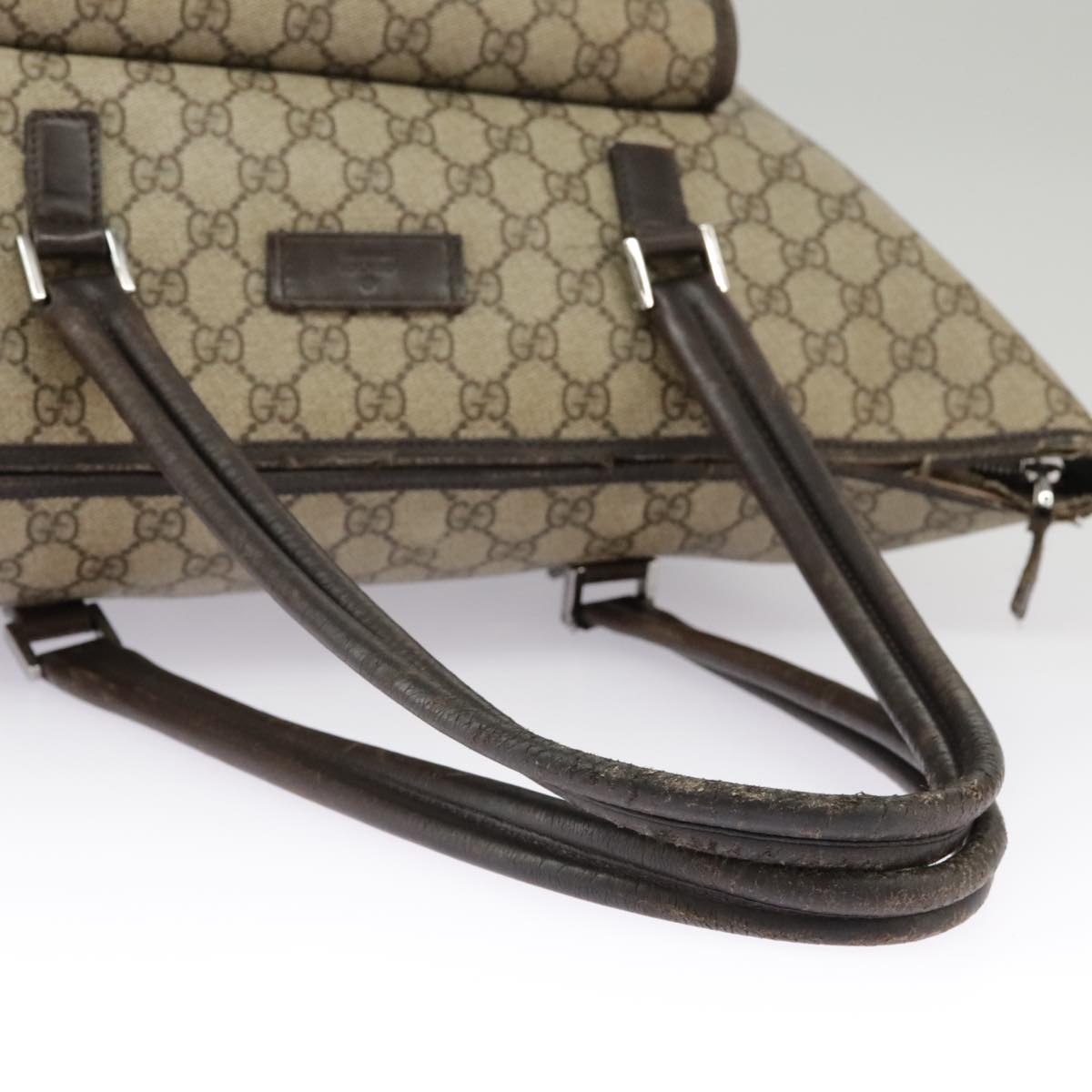 GUCCI GG Supreme Shoulder Bag PVC Beige Auth 101291