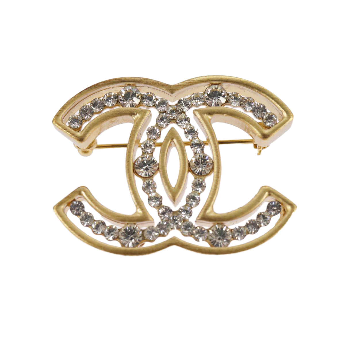 CHANEL Brooch metal Gold Tone CC Auth 101302A - 0