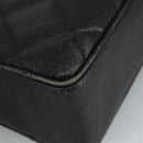 CHANEL Matelasse Hand Bag Caviar Skin Black CC Auth 101307A-14