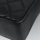 CHANEL Matelasse Hand Bag Caviar Skin Black CC Auth 101307A-15