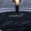 CHANEL Matelasse Hand Bag Caviar Skin Black CC Auth 101307A-18