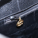 CHANEL Matelasse Hand Bag Caviar Skin Black CC Auth 101307A-21