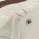PRADA Canapalage Hand Bag Canvas White Silver 1BG350 Auth 101308SV-15