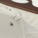 PRADA Canapalage Hand Bag Canvas White Silver 1BG350 Auth 101308SV-16