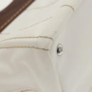 PRADA Canapalage Hand Bag Canvas White Silver 1BG350 Auth 101308SV-17