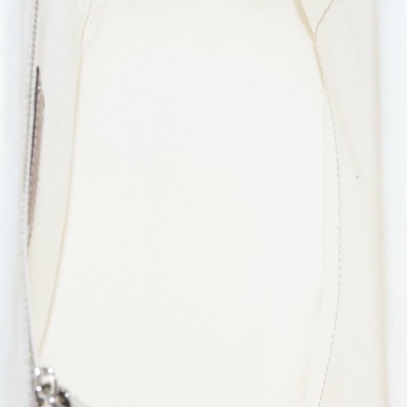 PRADA Canapalage Hand Bag Canvas White Silver 1BG350 Auth 101308SV