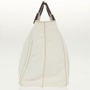 PRADA Canapalage Hand Bag Canvas White Silver 1BG350 Auth 101308SV-3