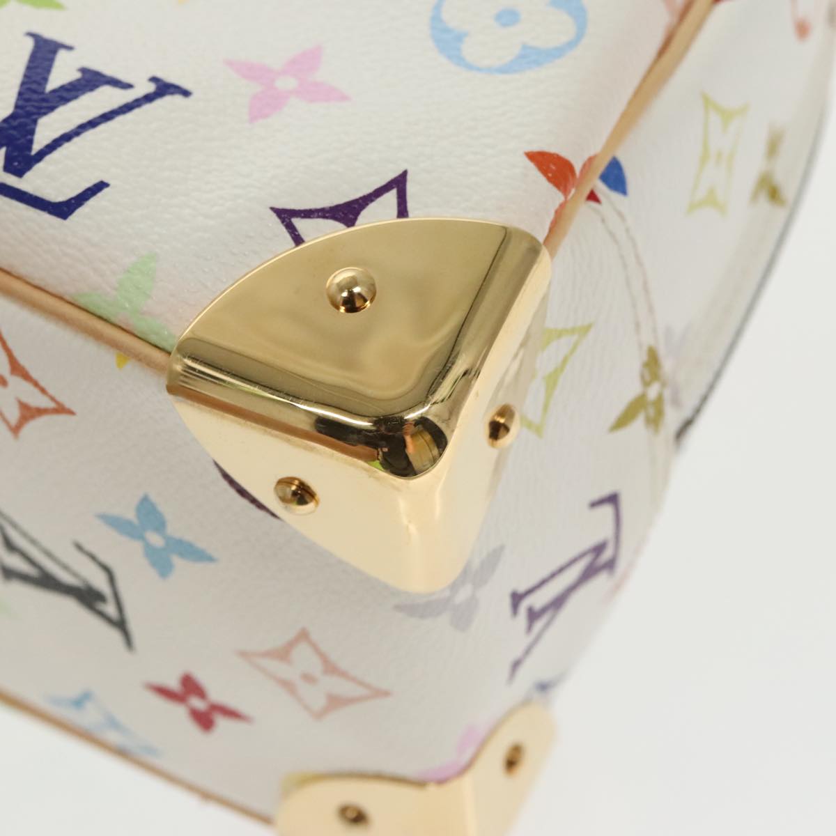 LOUIS VUITTON Monogram Multicolor Trouville Hand Bag White M92663 Auth 101311A