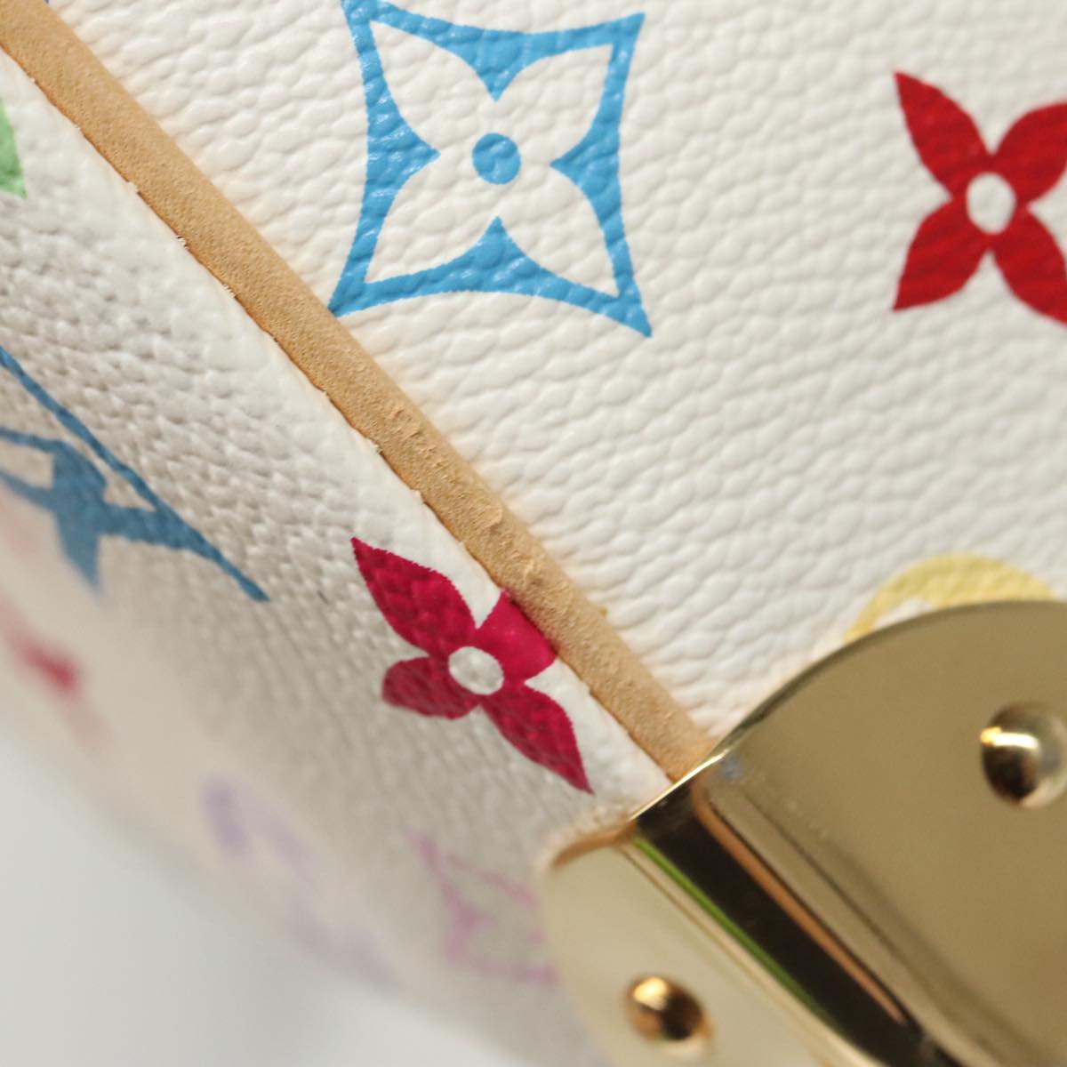 LOUIS VUITTON Monogram Multicolor Trouville Hand Bag White M92663 Auth 101311A