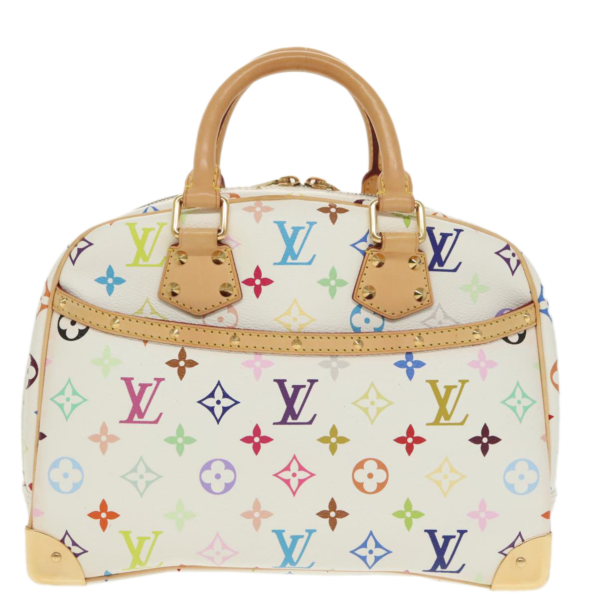 LOUIS VUITTON Monogram Multicolor Trouville Hand Bag White M92663 Auth 101311A