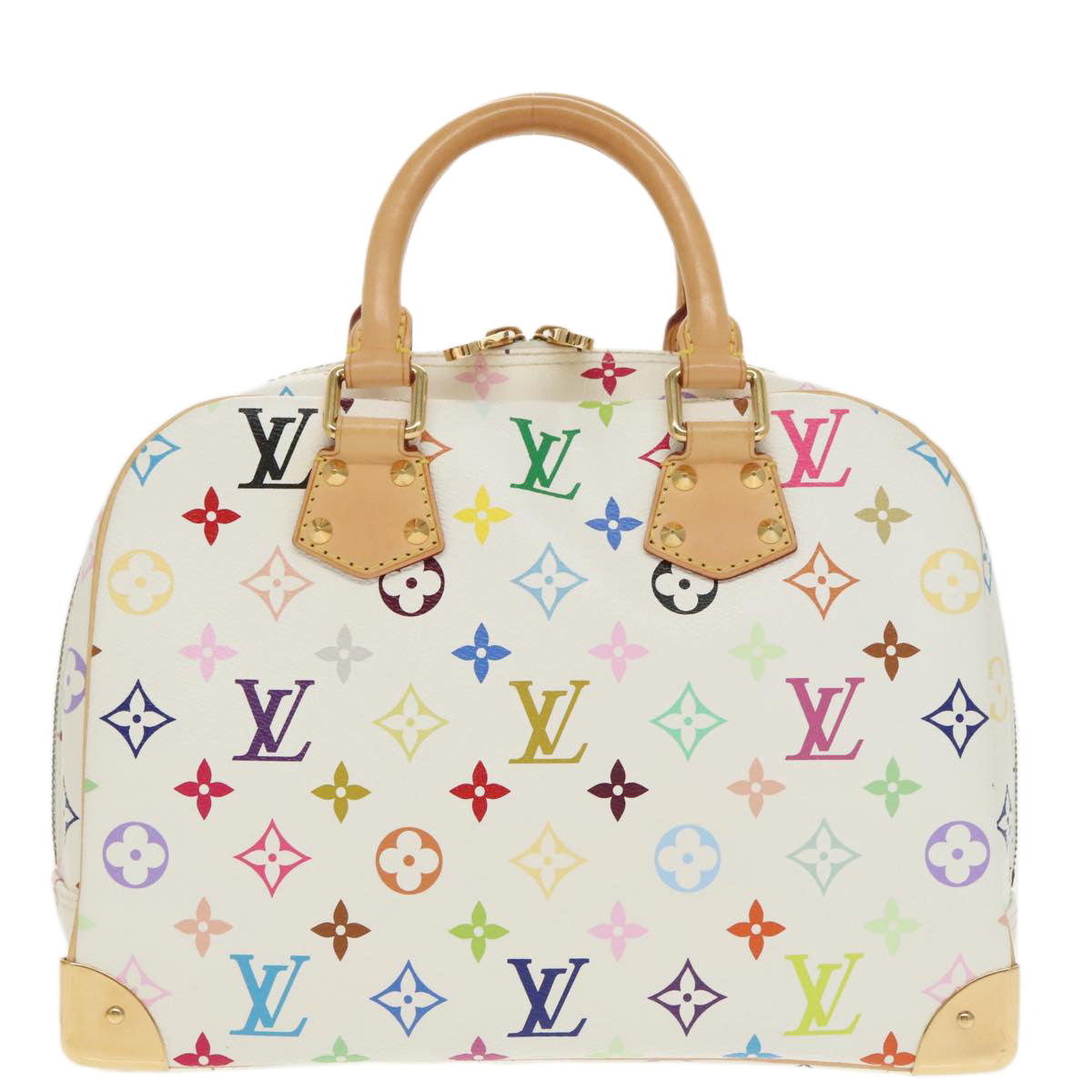 LOUIS VUITTON Monogram Multicolor Trouville Hand Bag White M92663 Auth 101311A - 0