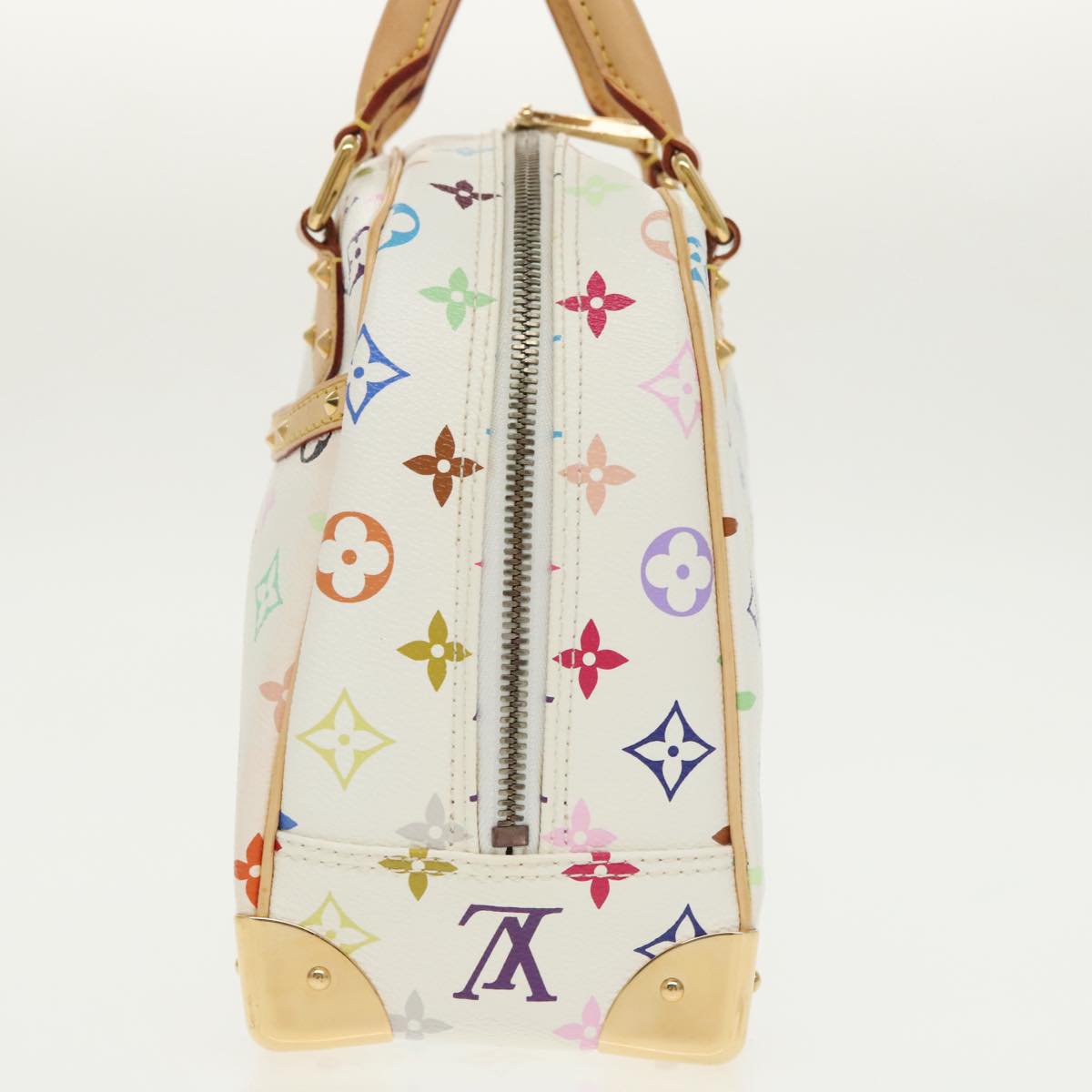 LOUIS VUITTON Monogram Multicolor Trouville Hand Bag White M92663 Auth 101311A