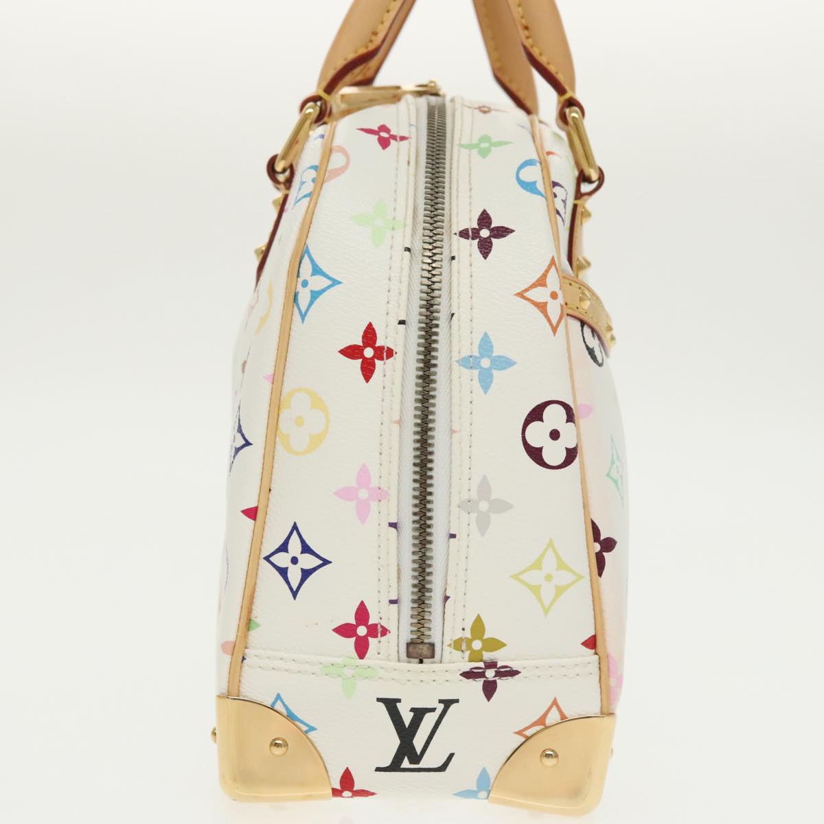 LOUIS VUITTON Monogram Multicolor Trouville Hand Bag White M92663 Auth 101311A